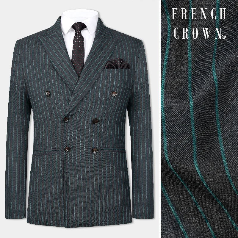 Shop affordable clothing for every season – Big savings this weekend only! Gravel Gray and Lagoon Blue Striped Wool Rich Double Breasted Blazer Shop affordable clothing for every season – Big savings this weekend only! Gravel Gray and Lagoon Blue Striped Wool Rich Double Breasted Blazer