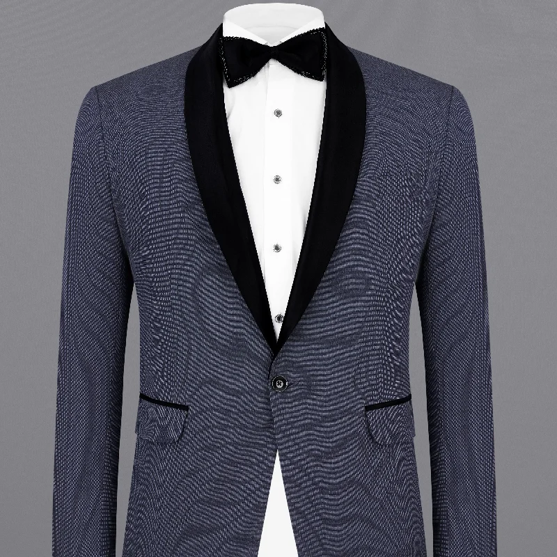 – Shop trendy clothing now.  Iridium Blue Premium Cotton Tuxedo Blazer