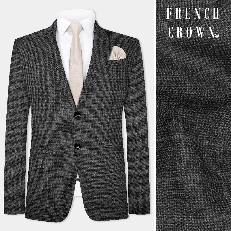  – Shop stylish items today!  Iridium Gray Plaid Wool Blend Single Breasted Blazer