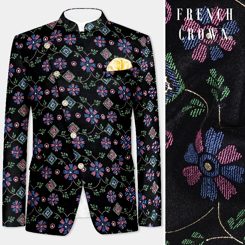 Shop stylish fashion – Get huge savings on men’s clothing. Jade Black and Glade Green Multicolour Floral Jacquard Weave Cross Placket Bandhgala Jodhpuri Shop stylish fashion – Get huge savings on men’s clothing. Jade Black and Glade Green Multicolour Floral Jacquard Weave Cross Placket Bandhgala Jodhpuri