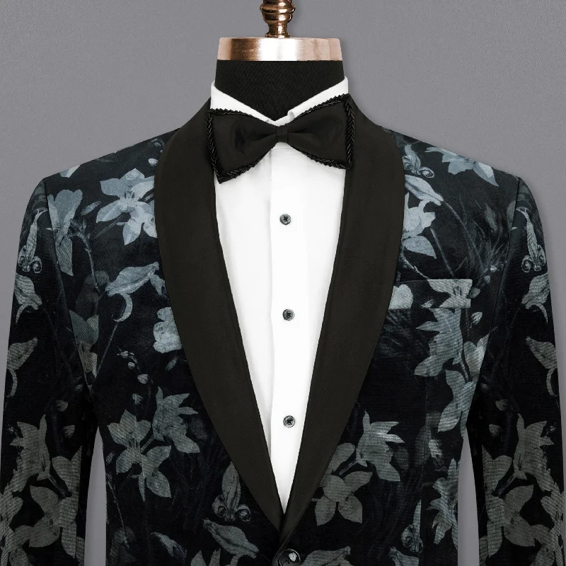 Save more with bundle deals on men’s fashion items. Jade Black and Languid Floral velvet Designer Tuxedo Blazer Save more with bundle deals on men’s fashion items. Jade Black and Languid Floral velvet Designer Tuxedo Blazer