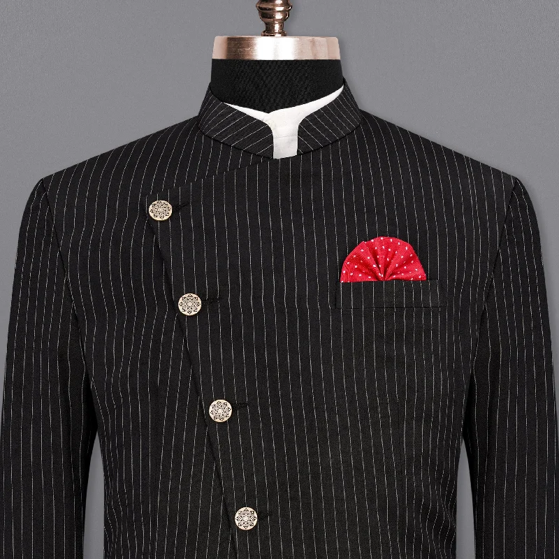Top-rated clothing on sale – Shop now and get up to 80% off! Jade Black Striped Cross Placket Bandhgala Blazer Top-rated clothing on sale – Shop now and get up to 80% off! Jade Black Striped Cross Placket Bandhgala Blazer