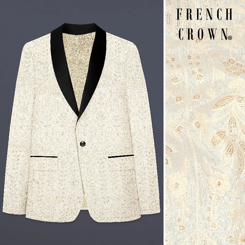New season, new deals – shop men's clothing now! Merino Cream zardozi Sequins Embroidered Tuxedo Blazer New season, new deals – shop men's clothing now! Merino Cream zardozi Sequins Embroidered Tuxedo Blazer