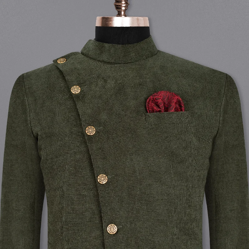 Last chance! Men’s clothing at unbeatable prices. Merlin Green Cross Placket Bandhgala/Mandarin Corduroy Premium Cotton Blazer Last chance! Men’s clothing at unbeatable prices. Merlin Green Cross Placket Bandhgala/Mandarin Corduroy Premium Cotton Blazer