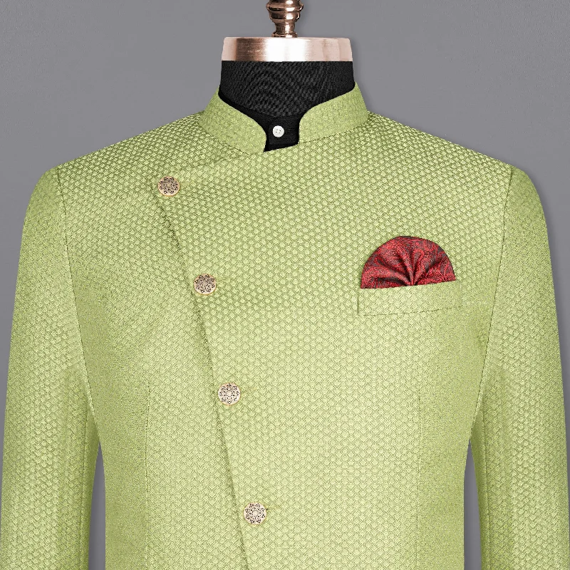 Big discounts on men’s wear – Shop now and save! Olivine Green Cross Placket Bandhgala Designer Blazer Big discounts on men’s wear – Shop now and save! Olivine Green Cross Placket Bandhgala Designer Blazer