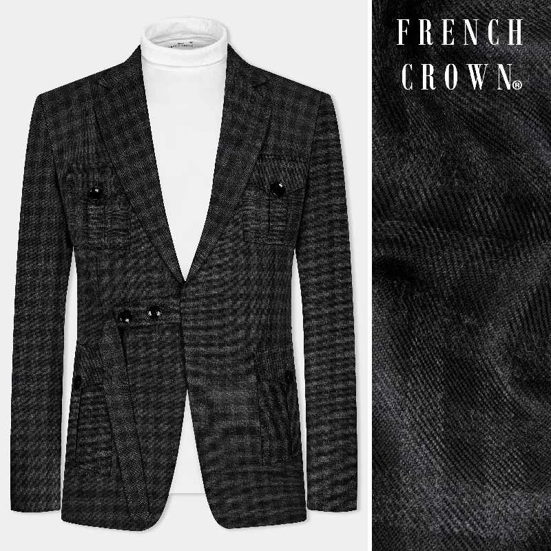 Limited-time sale: Save on all your favorite clothing items. Piano Gray Plaid Tweed Patch Pocket Designer Sport Blazer Limited-time sale: Save on all your favorite clothing items. Piano Gray Plaid Tweed Patch Pocket Designer Sport Blazer