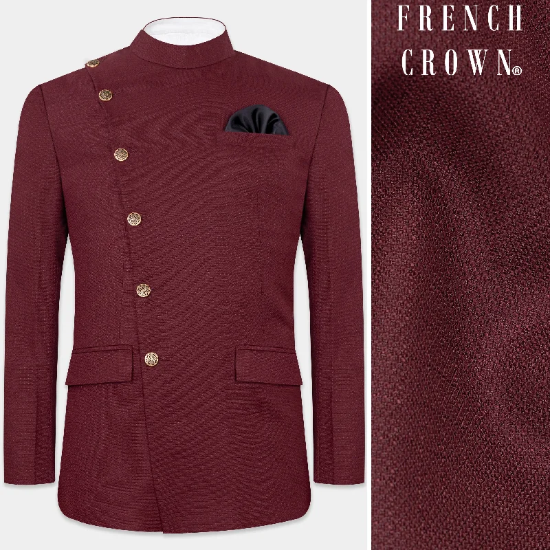 Get 20% off your first order of men’s fashion. Maroon Dobby Textured Cross Placket Bandhgala Blazer Get 20% off your first order of men’s fashion. Maroon Dobby Textured Cross Placket Bandhgala Blazer