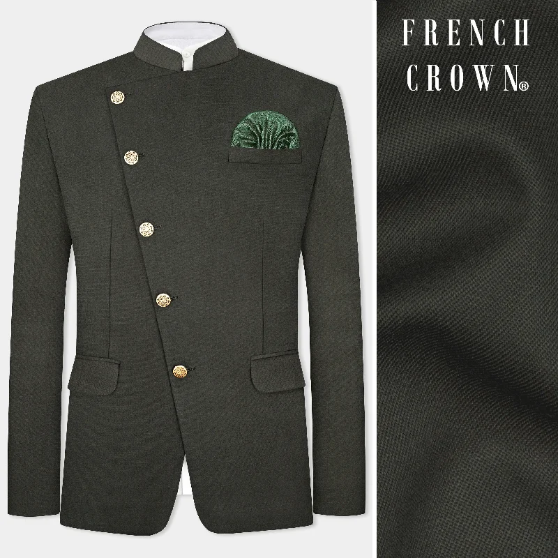 Time to shop! Men’s clothing deals you can’t resist. Rangoon Green Wool Blend Cross Placket Bandhgala Blazer Time to shop! Men’s clothing deals you can’t resist. Rangoon Green Wool Blend Cross Placket Bandhgala Blazer