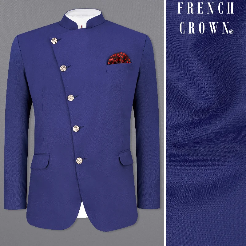 Save on men’s formal wear – perfect for your next event! Royal Blue Cross Placket Bandhgala Blazer Save on men’s formal wear – perfect for your next event! Royal Blue Cross Placket Bandhgala Blazer