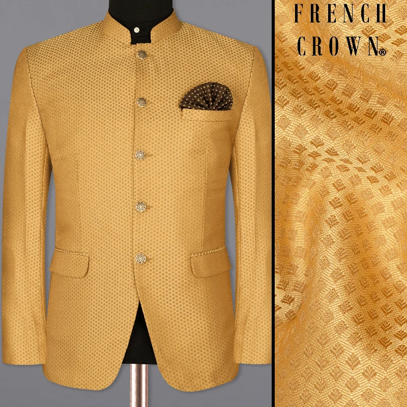 Men’s fashion sale – new deals added every day!  Sandy Brown Textured Bandhgala Designer Blazer