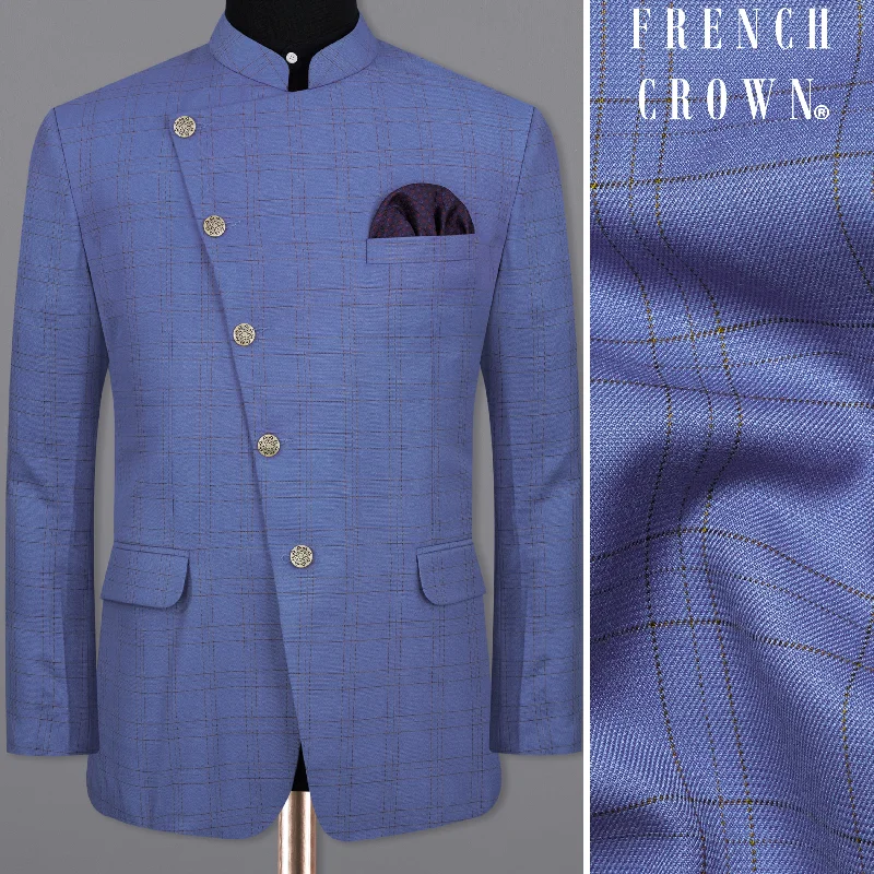 Get the latest styles in clothing – Shop now for unbeatable deals. Scampi Blue With Pickled Brown Plaid Cross Placket Bandhgala Blazer Get the latest styles in clothing – Shop now for unbeatable deals. Scampi Blue With Pickled Brown Plaid Cross Placket Bandhgala Blazer