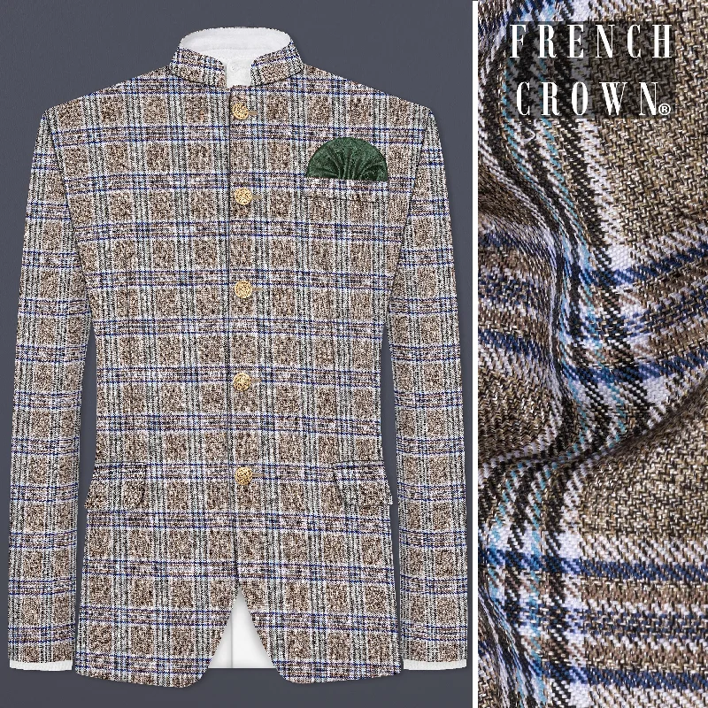 Massive markdowns on clothing items you love – Hurry before they’re gone! Shadow Brown with Rhino Blue Plaid Wool Blend Bandhgala Blazer Massive markdowns on clothing items you love – Hurry before they’re gone! Shadow Brown with Rhino Blue Plaid Wool Blend Bandhgala Blazer