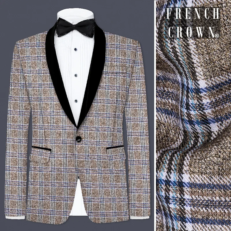Time to upgrade your wardrobe – shop men’s fashion on sale. Shadow Brown with Rhino Blue Plaid Wool Blend Tuxedo Blazer Time to upgrade your wardrobe – shop men’s fashion on sale. Shadow Brown with Rhino Blue Plaid Wool Blend Tuxedo Blazer
