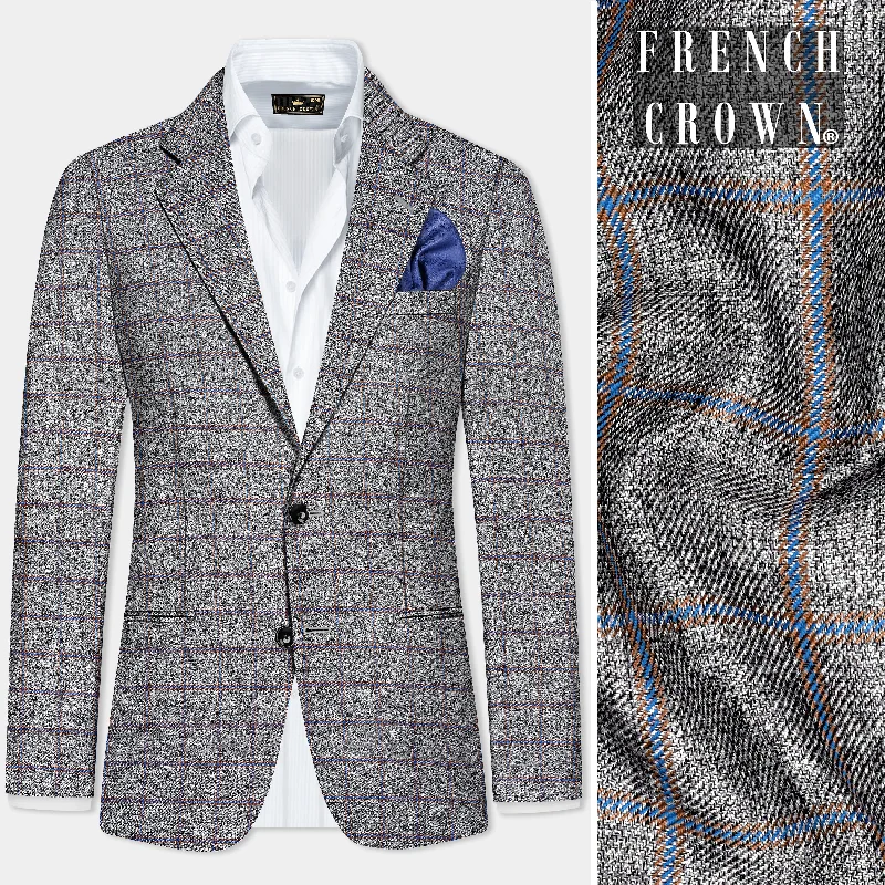 Shop fashion favorites at discounted prices – Limited time offer. Smokey Gray Windowpane Wool Blend Single Breasted Blazer Shop fashion favorites at discounted prices – Limited time offer. Smokey Gray Windowpane Wool Blend Single Breasted Blazer