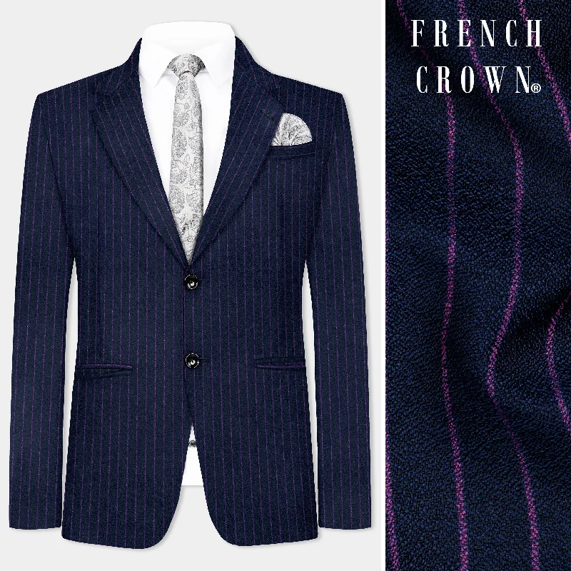 Men’s wardrobe essentials now at unbeatable prices. Steel Blue with Grape Purple Striped Wool Blend Blazer Men’s wardrobe essentials now at unbeatable prices. Steel Blue with Grape Purple Striped Wool Blend Blazer