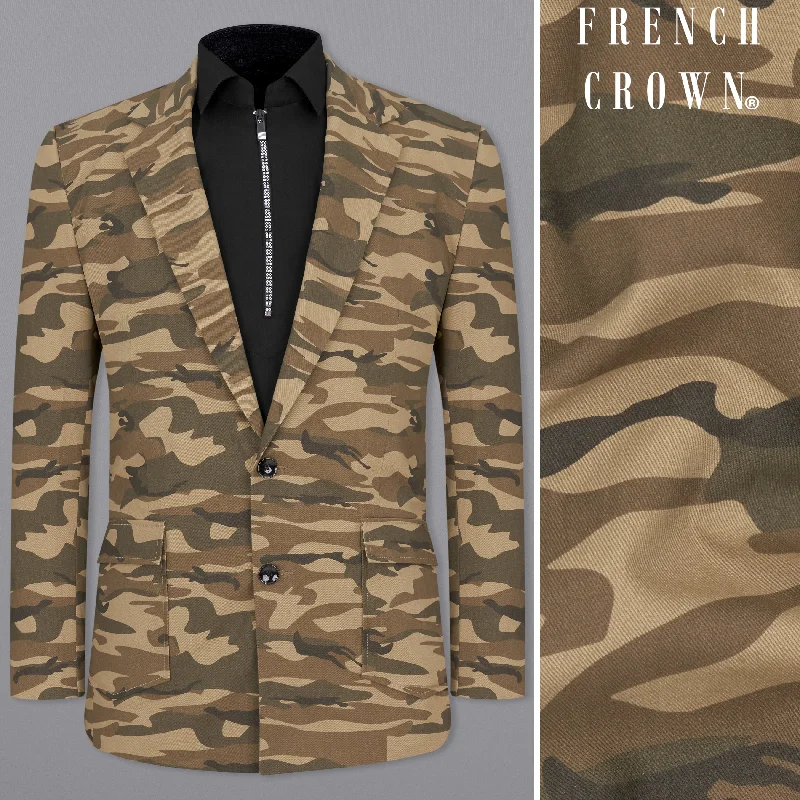 Shop men’s clothing for all seasons – Save big today! Stonewall Brown with Fuscous Green Camouflage Premium Cotton Designer Blazer Shop men’s clothing for all seasons – Save big today! Stonewall Brown with Fuscous Green Camouflage Premium Cotton Designer Blazer