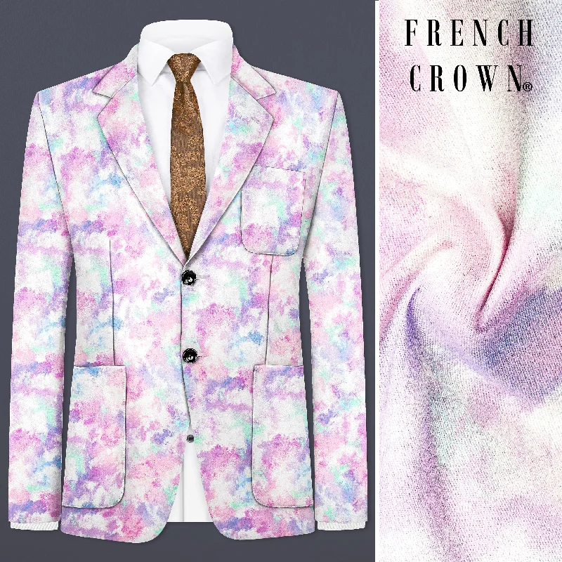 Shop the latest seasonal clothing sale – Big savings on stylish outfits. Thistle Pink And Wisteria Purple Multi Color cloud printed Cotton Single Breasted Blazer Shop the latest seasonal clothing sale – Big savings on stylish outfits. Thistle Pink And Wisteria Purple Multi Color cloud printed Cotton Single Breasted Blazer