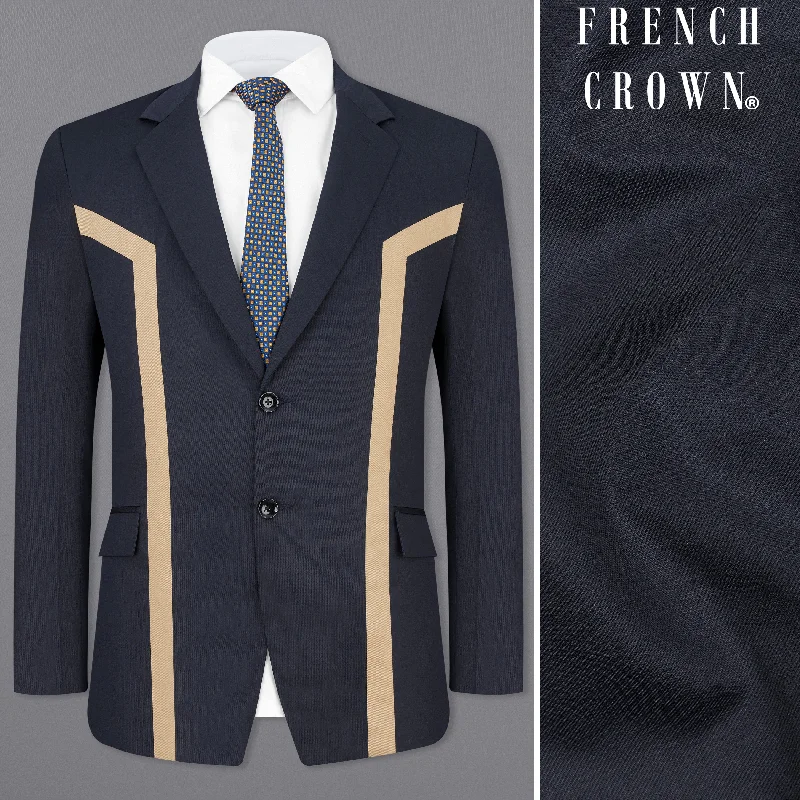 Shop smart, save big – men’s clothing sale on now! Thunder Navy Blue with Brown Patch Work Premium Cotton Designer Blazer Shop smart, save big – men’s clothing sale on now! Thunder Navy Blue with Brown Patch Work Premium Cotton Designer Blazer