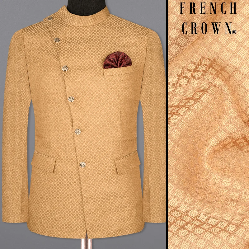 Exclusive offers on men’s wardrobe essentials – save more now! Whiskey Brown Textured Cross Placket Bandhgala Designer Blazer Exclusive offers on men’s wardrobe essentials – save more now! Whiskey Brown Textured Cross Placket Bandhgala Designer Blazer