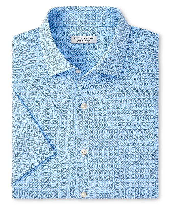 Enjoy exclusive discounts.  Peter Millar Geo Print Short Sleeve Spread Collar Sport Shirt