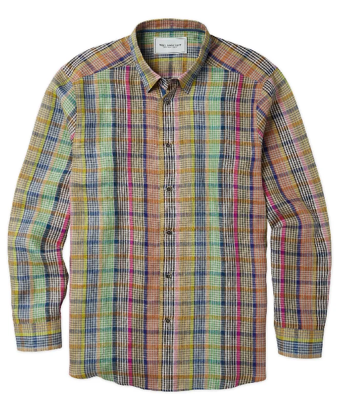 Huge deals on men’s clothing – Limited-time only!  Pure Linen Plaid Sport Shirt
