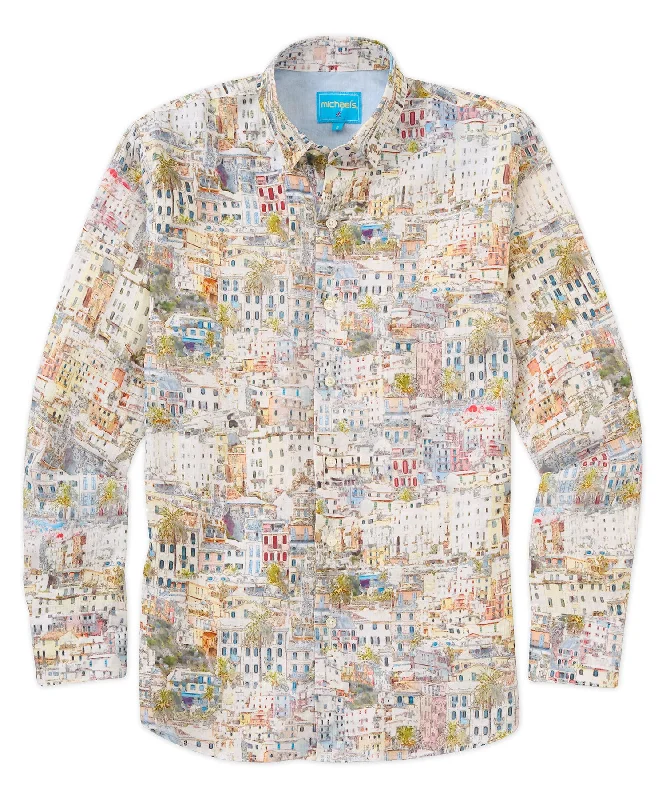 Save up to 70%  clothing – Shop now for the best deals.  Cinque Terre Print Long-Sleeve Linen Sport Shirt