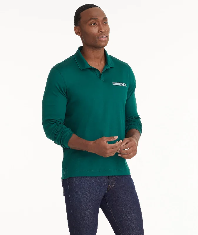 Shop affordable clothing – Limited-time only! Wrinkle-Free Long-Sleeve Damaschino Polo Shop affordable clothing – Limited-time only! Wrinkle-Free Long-Sleeve Damaschino Polo