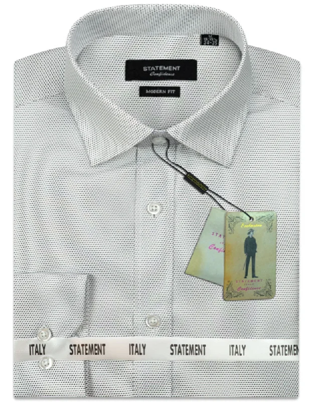 Shop now and save up to 40% on men’s wardrobe essentials.  MODERN FIT GRAY PIN DOT DRESS SHIRT