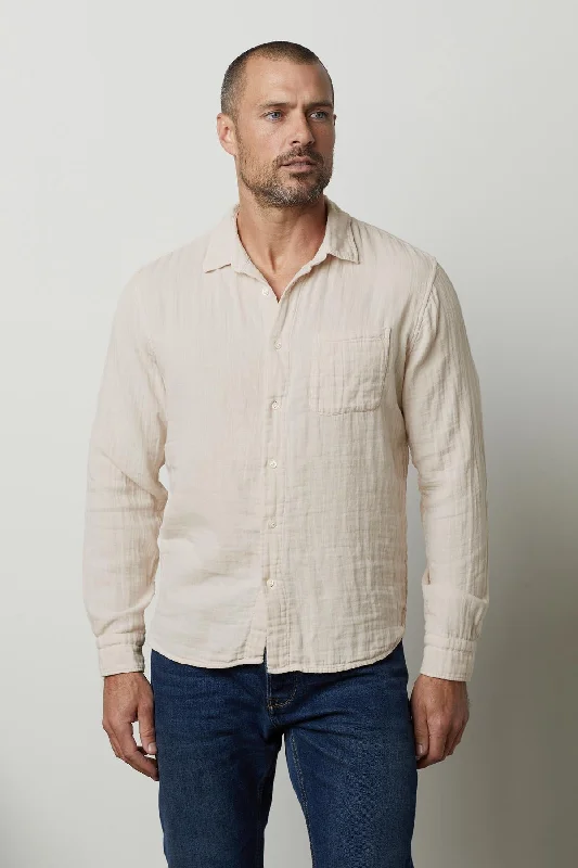 Shop the season’s best styles at discounted prices on men's clothing.  ELTON COTTON GAUZE BUTTON-UP SHIRT