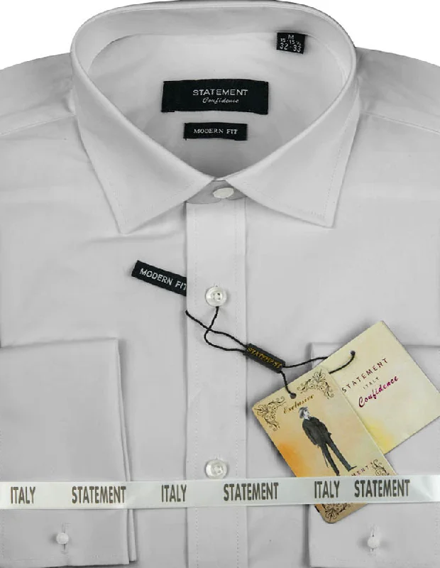 Don’t miss these deals – men’s fashion essentials for less.  MODERN FIT GRAY DRESS SHIRT WITH FRENCH CUFF