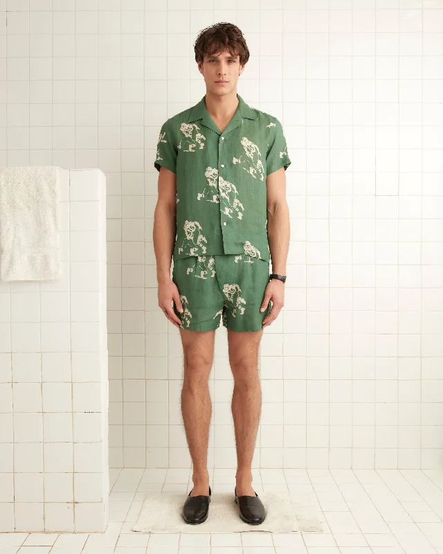 Hurry, the best deals on men’s fashion won’t last long!  Football Silhouette Short Sleeve Shirt - Green/Cream