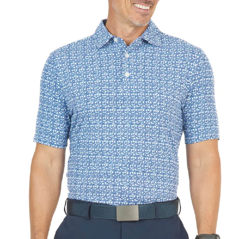 Time to upgrade your wardrobe – shop men’s fashion on sale.  IBKUL Mens Skulls Polo Shirt - Peri/Navy