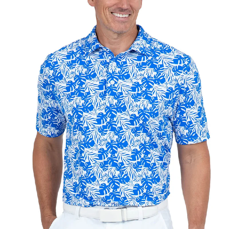 Save on trendy clothing for every season –Shoppers get exclusive deals.  IBKUL Mens Tropical Polo Shirt - White/Royal