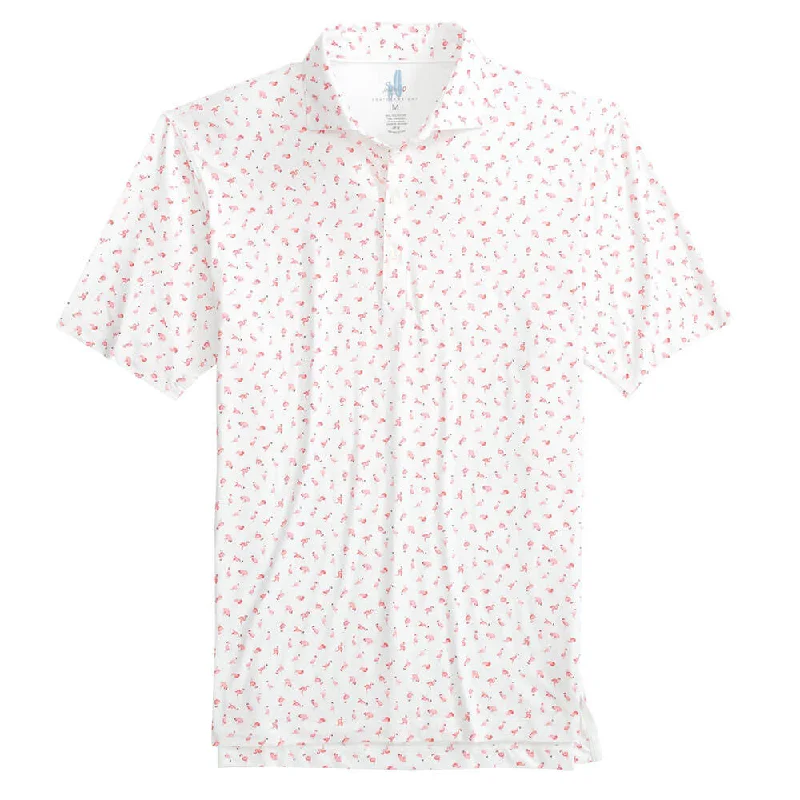 Seasonal clearance – Save on all clothing essentials this weekend.  Johnnie-O Flock Featherweight Polo Shirt - White