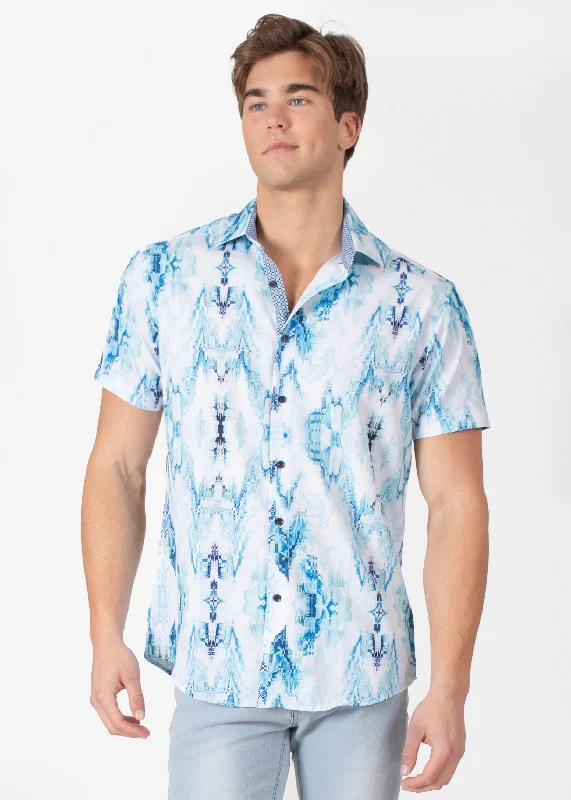 Time to shop! Men’s clothing deals you can’t resist.  Light Fractal Button Up Short Sleeve Dress Shirt