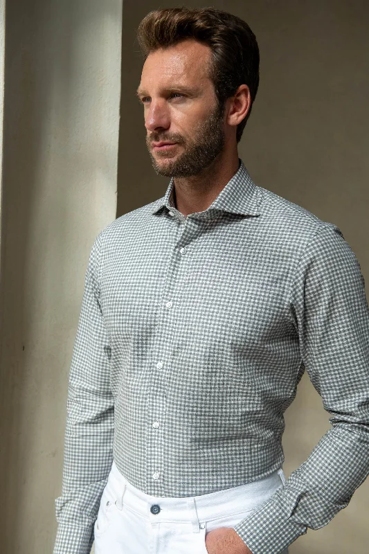 Shop the latest clothing deals – Huge discounts on fashion essentials!  Light grey vichy shirt - Made In Italy