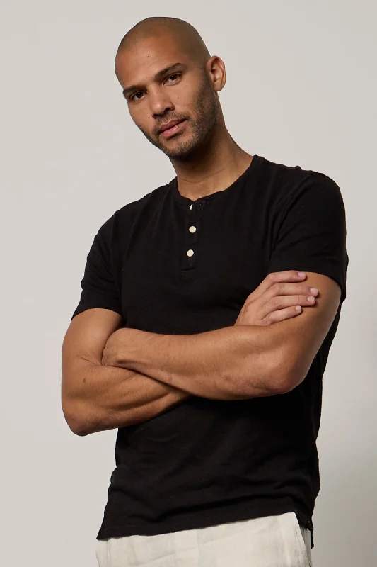 Exclusive online offer: Save 30% on all men's clothing.  LIONEL LINEN BLEND HENLEY