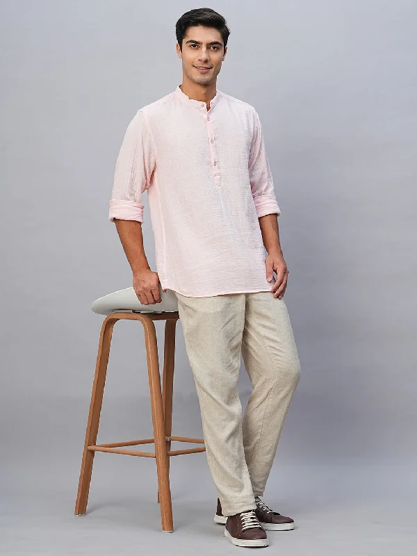 Big discounts – don’t miss out!  Men's Pink Cotton Regular Fit Shirt