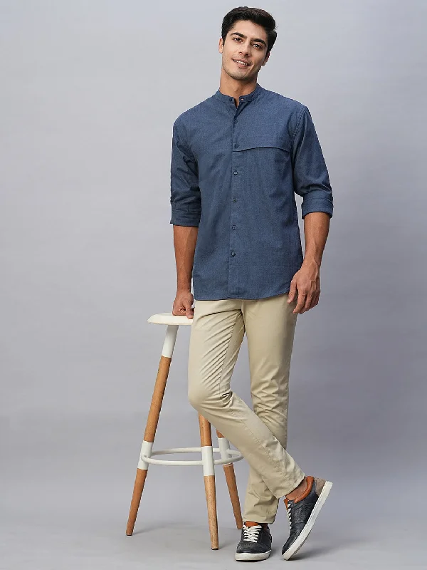 Shop clothing for less – Amazing savings on your favorite styles.  Men's Navy Cotton Regular Fit Shirt