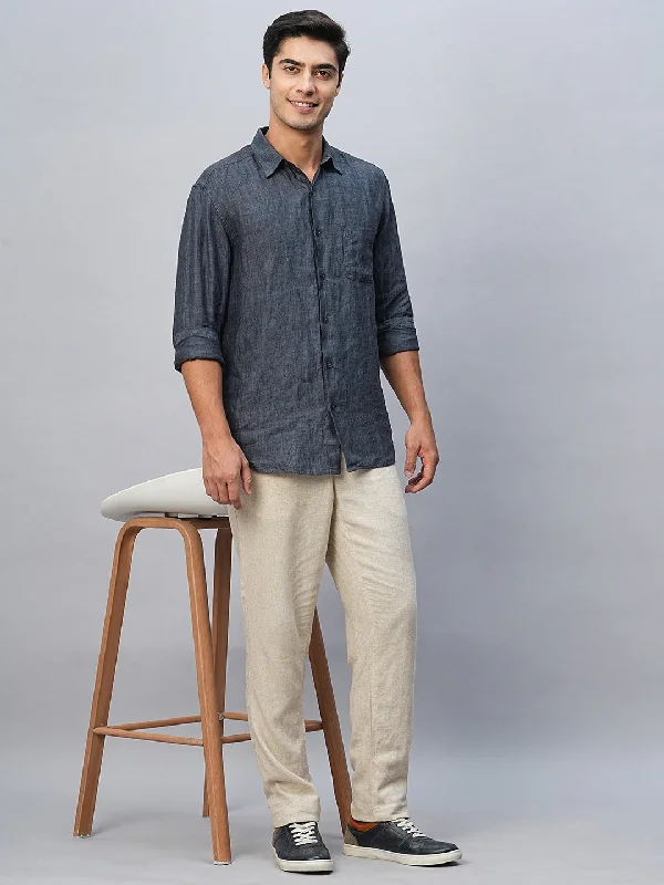 Shop the latest men’s styles at unbelievable prices. Men's 100% Linen Navy Regular Fit Long Sleeved Shirt Shop the latest men’s styles at unbelievable prices. Men's 100% Linen Navy Regular Fit Long Sleeved Shirt