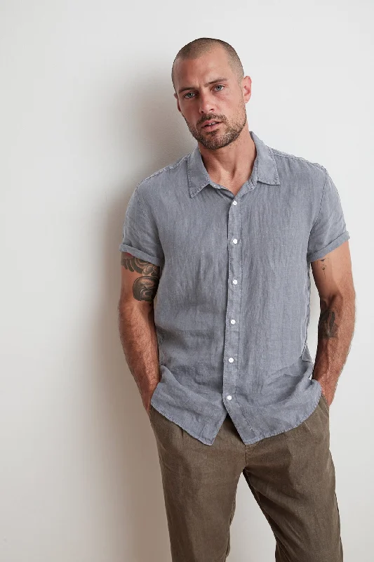Huge deals on men’s clothing – Limited-time only!  MACKIE LINEN BUTTON-UP SHIRT