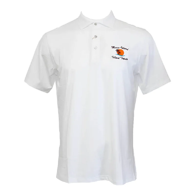 Big discounts  – Shop now for amazing deals.  Peter Millar Marco Island Sunshine Solid Performance Jersey Sean Self Collar Polo Shirt - White