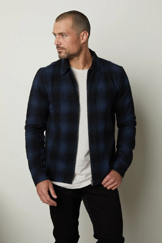 Shop the best clothing sale – Limited-time offer.  MARK ZIP-UP PLAID SHIRT