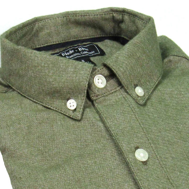Shop men’s clothing now and enjoy amazing savings.  McCOY Brushed Cotton Long Sleeve Shirt in Olive Melange