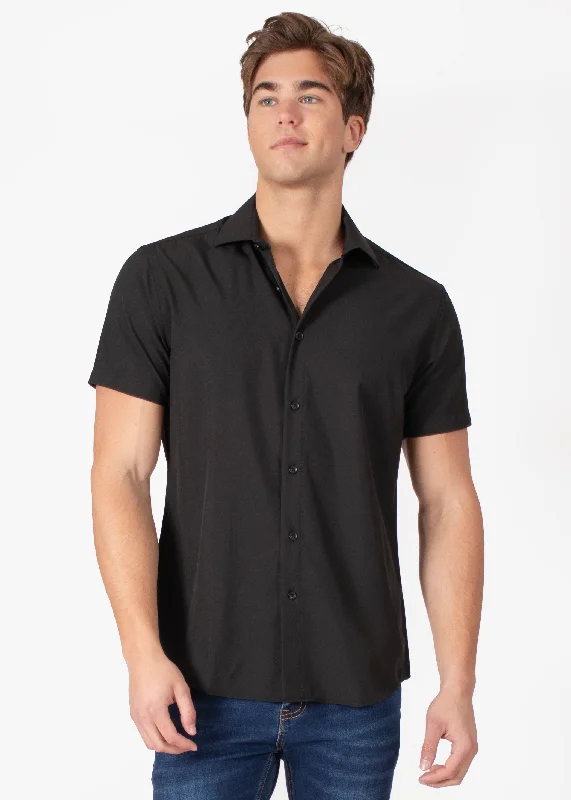 End-of-season sale – men’s clothing essentials up to 60% off!  Elegant Solid Short-Sleeve Dress Shirt
