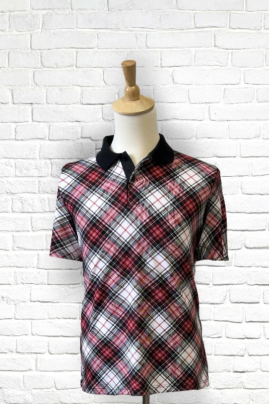 Shop the best fashion at prices you can’t beat. Men's Short Sleeve Adaptive Polo - Black/Red Plaid Shop the best fashion at prices you can’t beat. Men's Short Sleeve Adaptive Polo - Black/Red Plaid