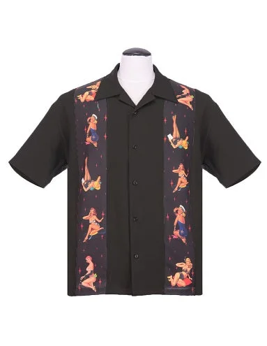 Affordable clothing for men and women – Shop today for big savings. Multi Pinup Panel Bowling Shirt in Black Affordable clothing for men and women – Shop today for big savings. Multi Pinup Panel Bowling Shirt in Black