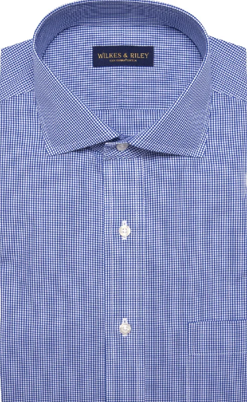 Men’s fashion sale – new deals added every day!  Tailored Fit Blue Gingham English Spread Collar  Supima® Cotton Non-Iron Broadcloth