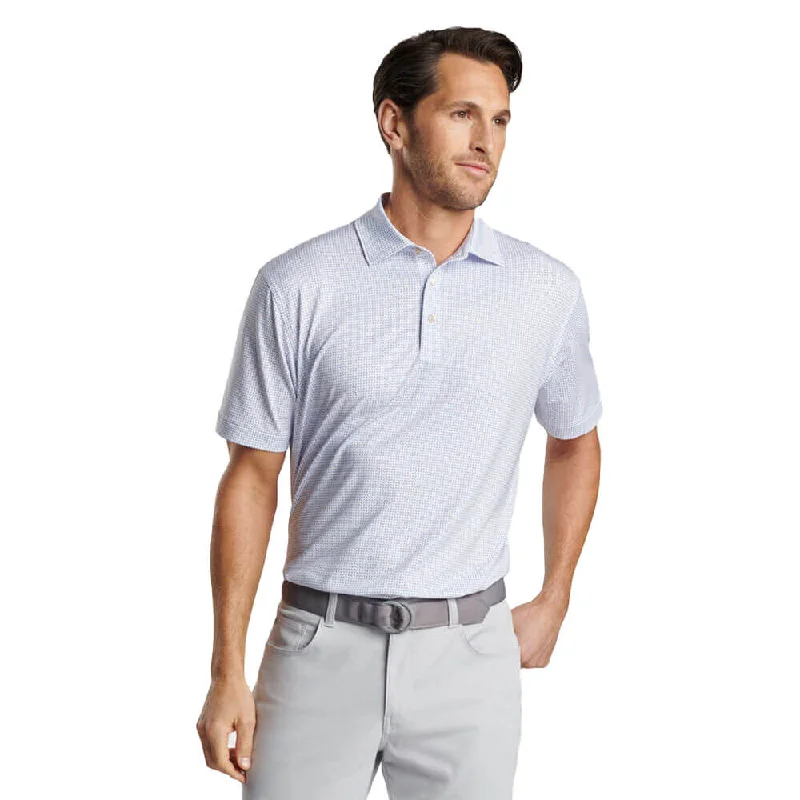 Men’s clothing at unbeatable prices – shop the sale today!  Peter Millar Daybreak Performance Jersey Polo Shirt - White/Astral Blue