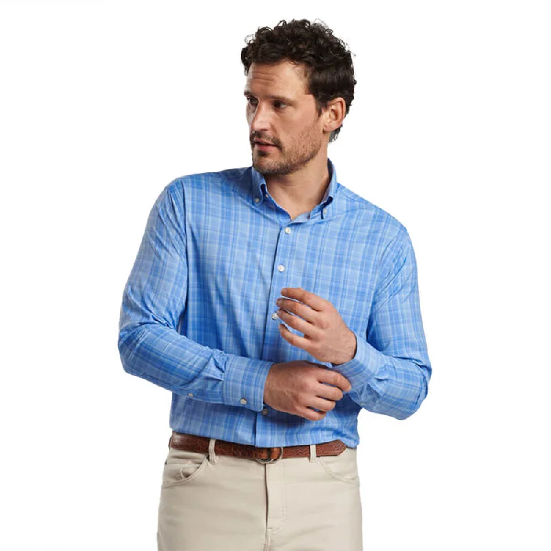 Hurry, the best deals on men’s fashion won’t last long!  Peter Millar Edmond Performance Twill Sport Shirt - Regatta Blue